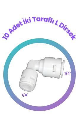 10 Adet Su Arıtma Filtre Bağlantı Dirseği (QUICK - HIZLI BAĞLANTI) 1/4