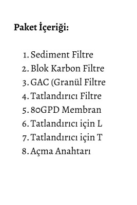 Açık Kasa Su Arıtma Cihazı Beşli Filtre Seti / Nsf Sertifikalı - 8