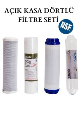 Açık Kasa Su Arıtma Cihazı Dörtlü Filtre Seti / Nsf Sertifikalı / Bağlantı Parçaları - 1