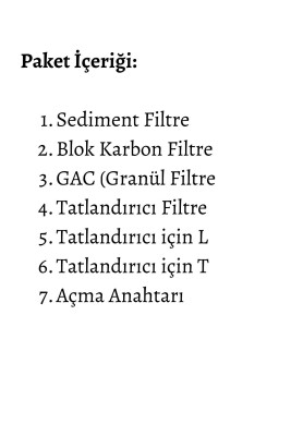 Açık Kasa Su Arıtma Cihazı Dörtlü Filtre Seti / Nsf Sertifikalı / Bağlantı Parçaları - 7