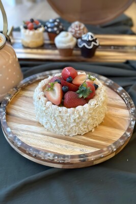 Akasya Yuvarlak Dönen Servis Sunum 30 cm - MTM Home