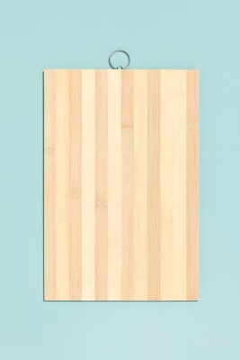 Bambu Kesme Tahtası 27x30 cm, Doğal Bambu Doğrama ve Sunum Tahtası - 
