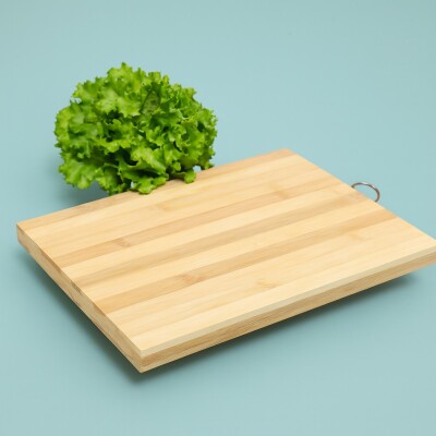 Bambu Kesme Tahtası 27x30 cm, Doğal Bambu Doğrama ve Sunum Tahtası - 4