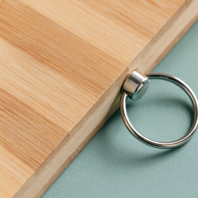 Bambu Kesme Tahtası 27x30 cm, Doğal Bambu Doğrama ve Sunum Tahtası - 7