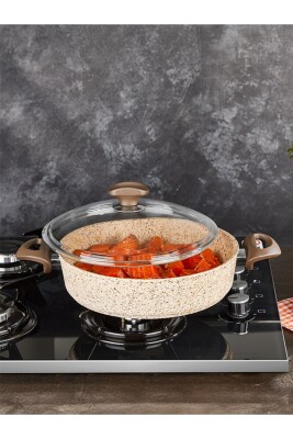 Creamy Granit 22 cm Karnıyarık Basık Tencere - FALEZ