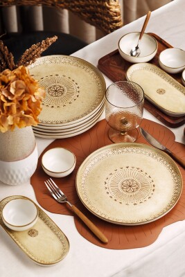 Traces of Roots 14 Parça 6 Kişilik Kahvaltı Takımı - Kütahya Porselen